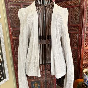 Banana Republic Open-Front Cream Knit Cardigan